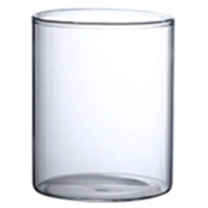 Clear glass hydroponic vase with a smooth cylindrical shape and rounded rim for minimalist decor and gifts