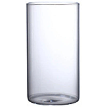 Clear cylindrical glass hydroponic vase with smooth transparent surface and rounded edges for wedding decor and gifts