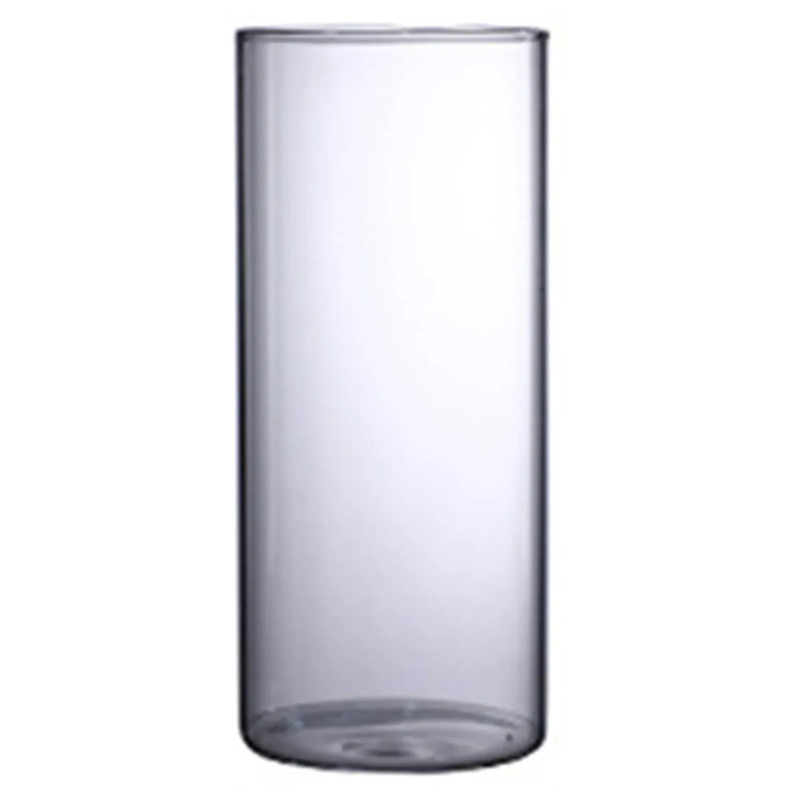 Clear cylindrical transparent glass hydroponic vase with smooth surface for minimalist home office wedding decor