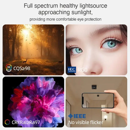 Ultra-thin black 24w led ceiling spot with full-spectrum warm light for living room eye comfort and high color accuracy