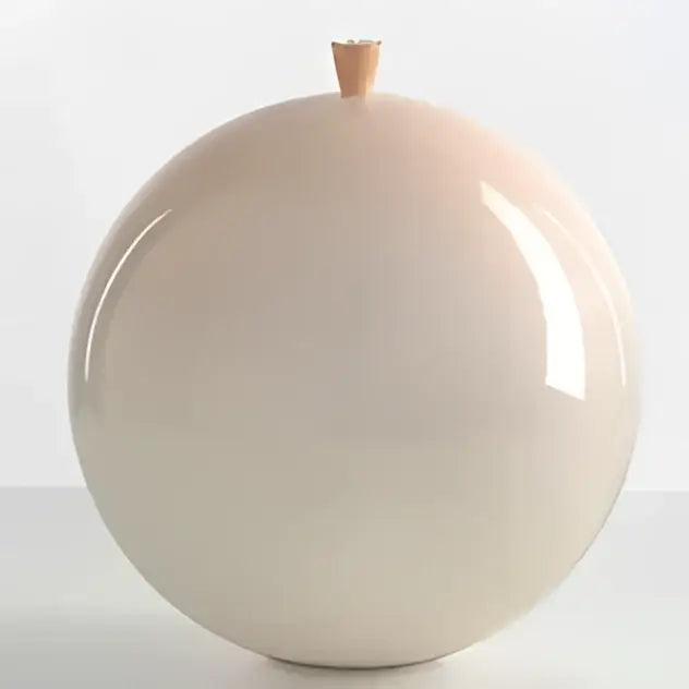 A smooth glossy beige ceramic pendant light with a wooden knob showcasing installation method for childrens bedroom