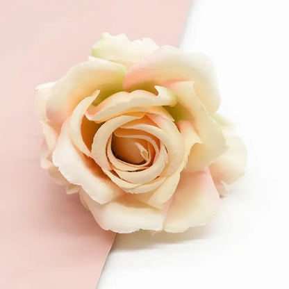 A delicate peach and cream silk artificial rose with layered petals for vibrant decorbites artificial flowers decor
