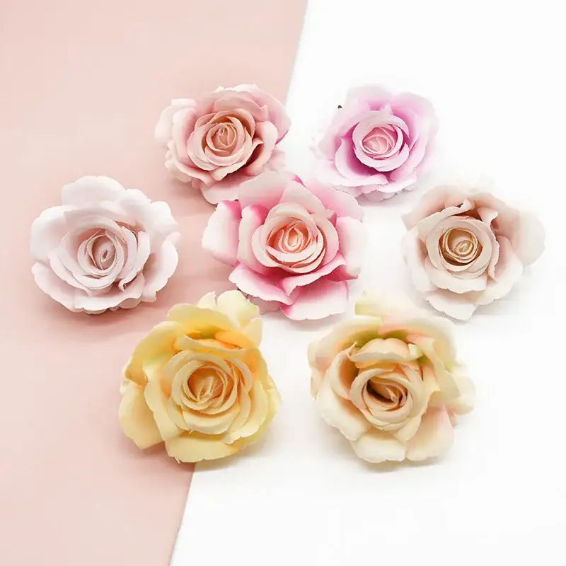 Delicate vibrantsilk artificial flowers in pastel pink peach and cream with layered petals for wedding and living room decorbites artificial flowers