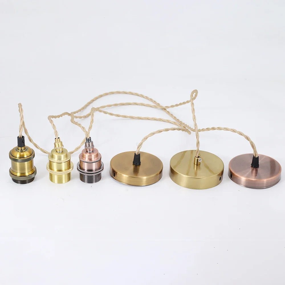 Vintage Aluminum E27 Cord Pendant Light - Decorbites
