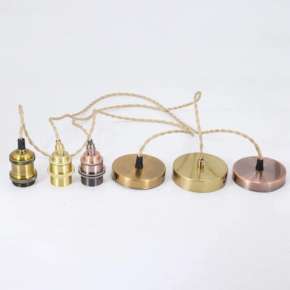 Vintage Aluminum E27 Cord Pendant Light - Decorbites