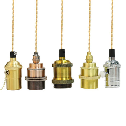 Vintage Aluminum E27 Cord Pendant Light - Decorbites