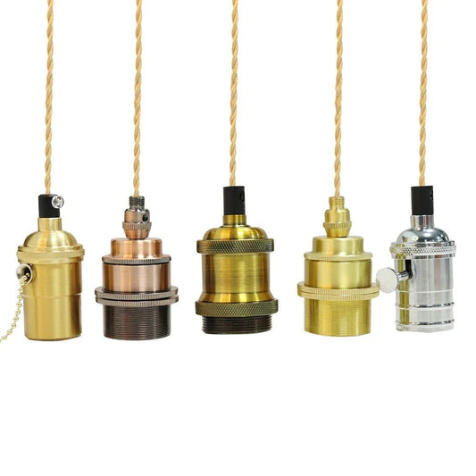 Vintage Aluminum E27 Cord Pendant Light - Decorbites