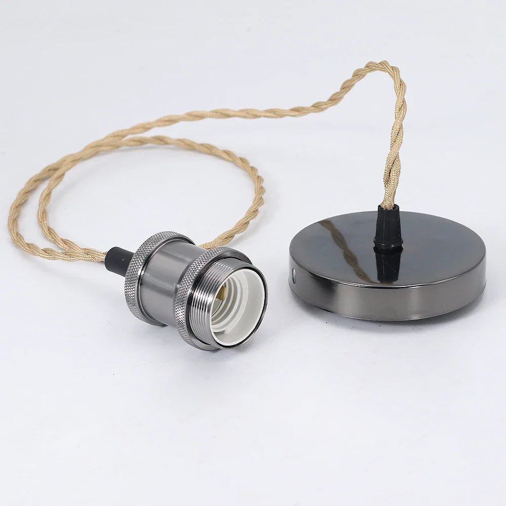 Vintage Aluminum E27 Cord Pendant Light - Decorbites