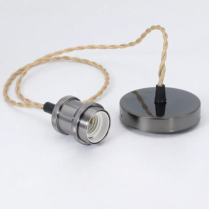 Vintage Aluminum E27 Cord Pendant Light - Decorbites