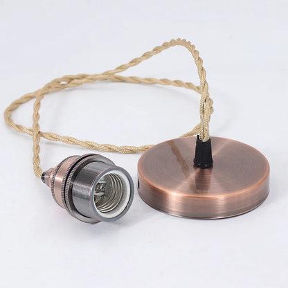 Vintage Aluminum E27 Cord Pendant Light - Decorbites