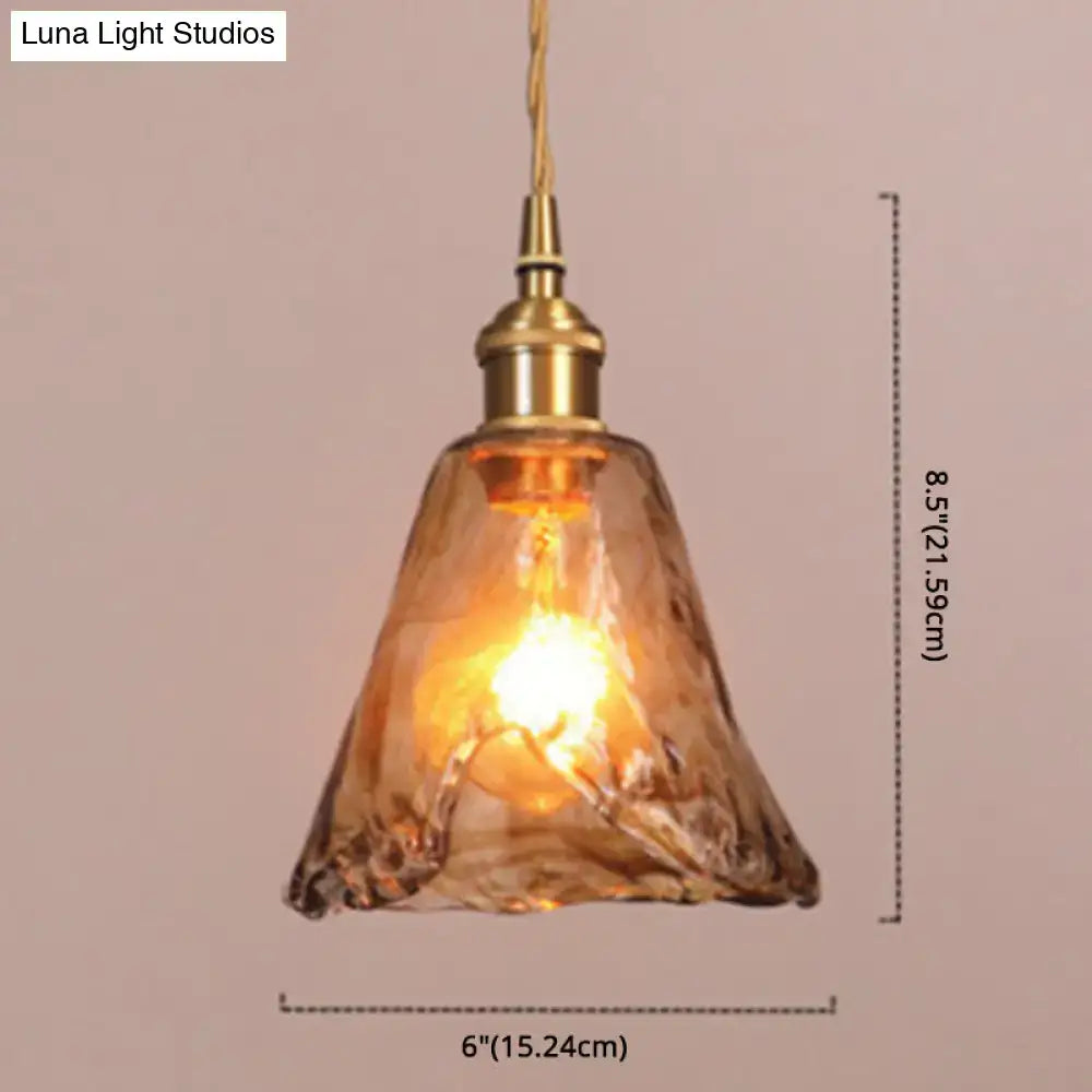 Decorbites vintage alabaster glass pendant lamp with warm amber glass and brass fixture for living room lighting