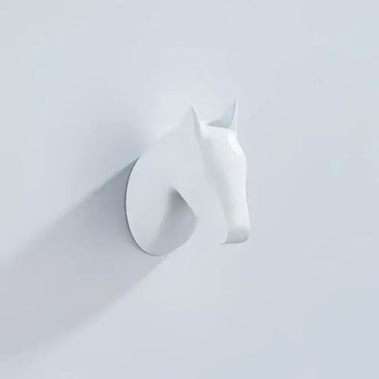 White geometric horse head wall decor made of brass for vintage animal brass robe hooks bathroom wall mount decorbites brass robe hooks