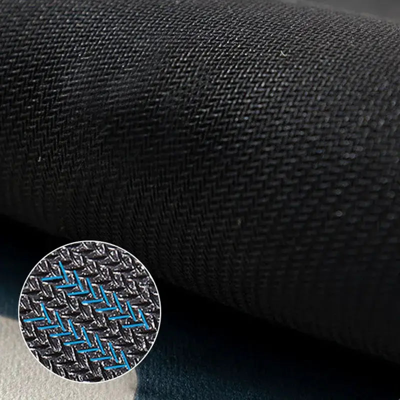 Black herringbone weave fabric close-up highlighting texture for vintage beige cream diatom ooze absorbent bathroom mat