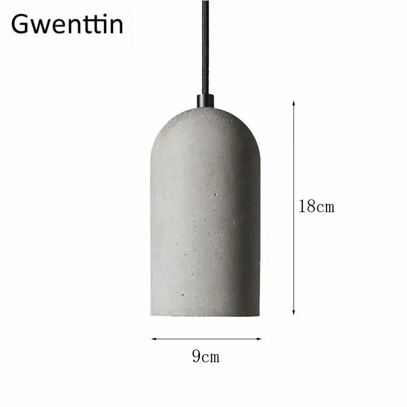 Concrete pendant light with matte gray textured finish and black cord from decorbites cement pendant lamp set of 3