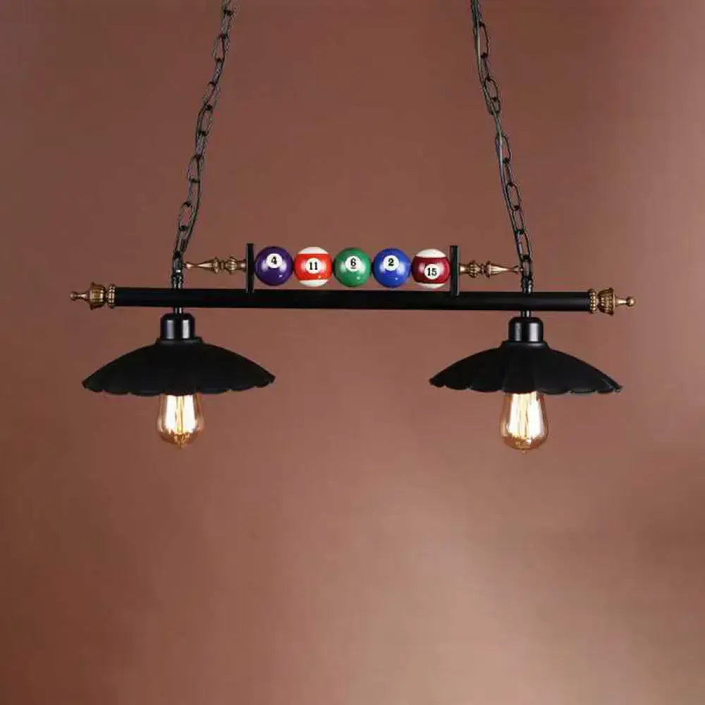 Decorbites vintage style black metal ceiling light with brass accents colorful billiard balls and e26 e27 bulb base