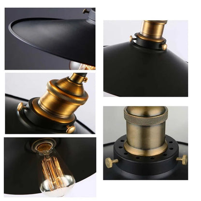 Vintage Black Iron Umbrella Pendant Light - Decorbites