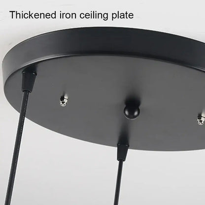 Black thickened iron pendant light ceiling plate with matte finish and three mounting points for man iron pendant light