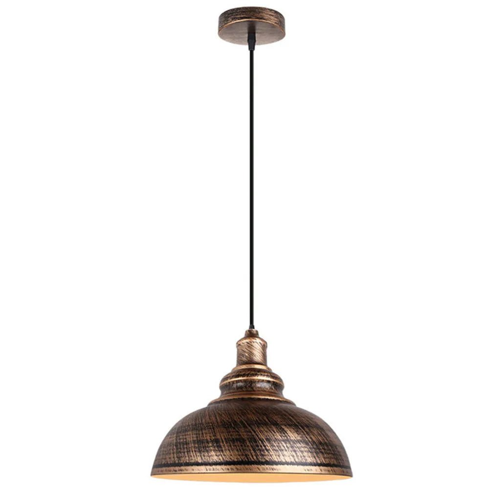 Vintage Black Metal Dome Pendant Light - Decorbites