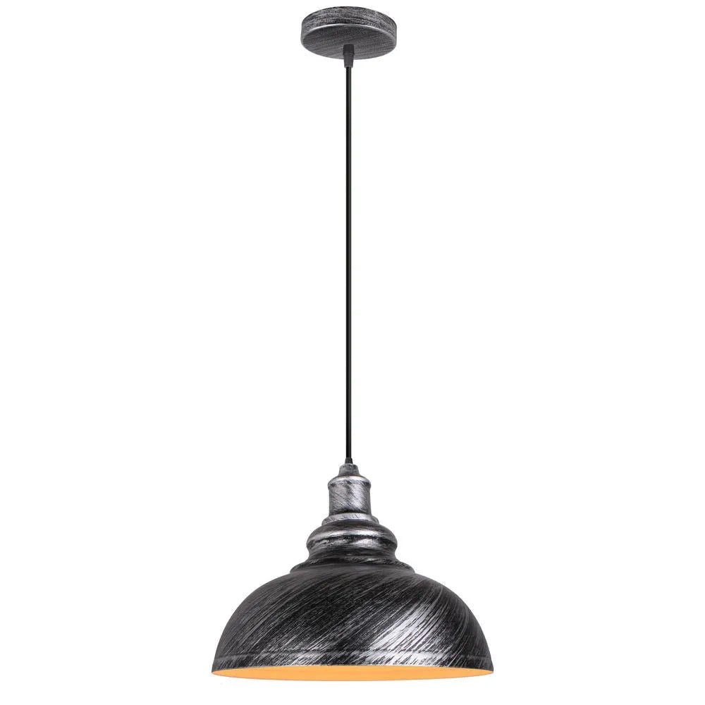Vintage Black Metal Dome Pendant Light - Decorbites