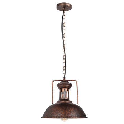 Vintage Black Metal Dome Pendant Light - Decorbites