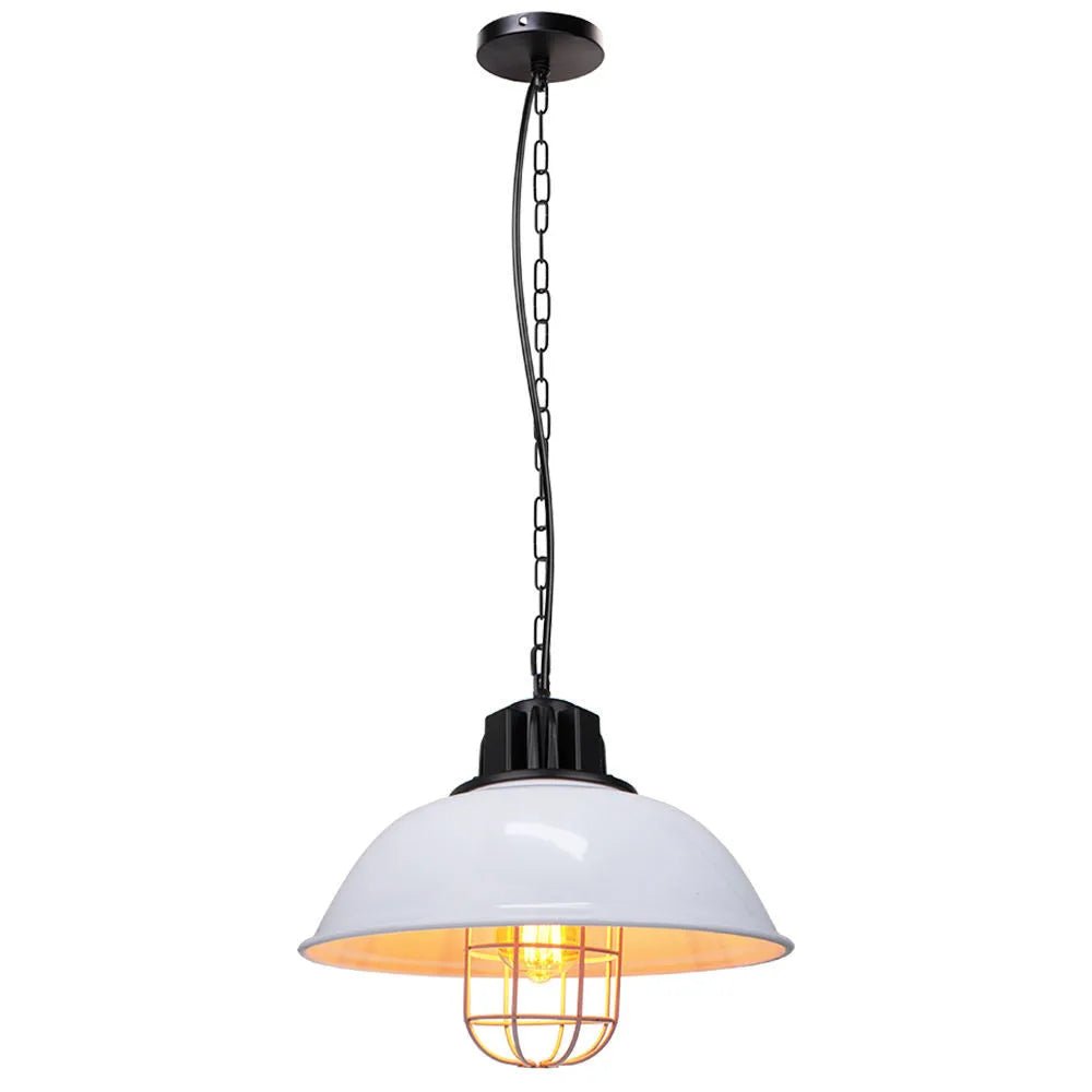 Vintage Black Metal Dome Pendant Light - Decorbites