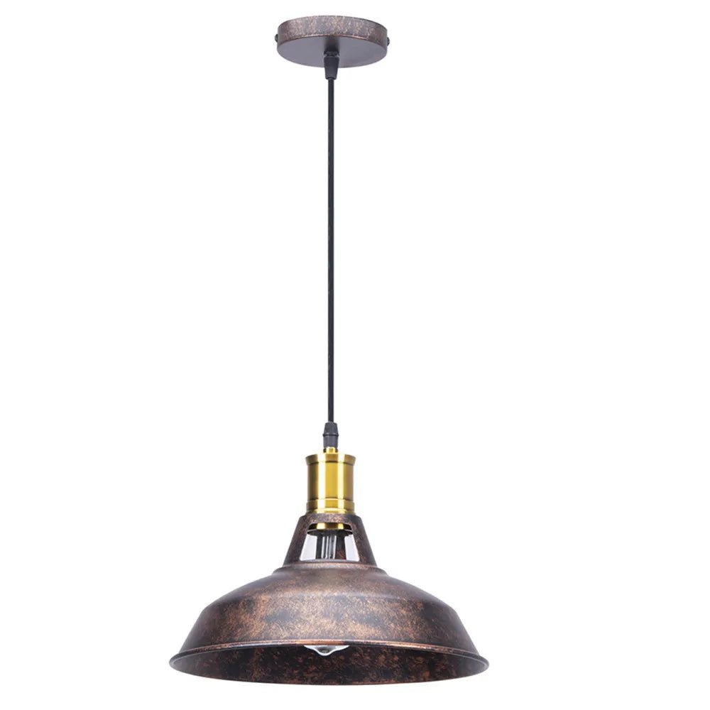 Vintage Black Metal Dome Pendant Light - Decorbites