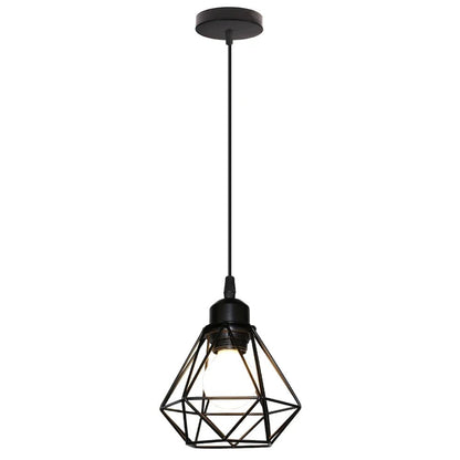 Vintage Black Metal Wire Cage Pendant Light - Decorbites