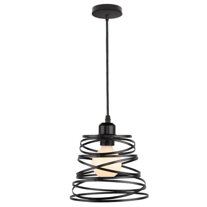 Vintage Black Metal Wire Cage Pendant Light - Decorbites