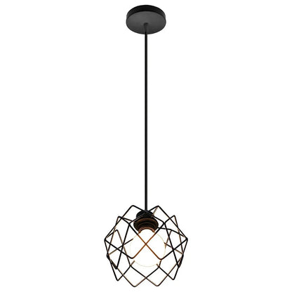 Vintage Black Metal Wire Cage Pendant Light - Decorbites