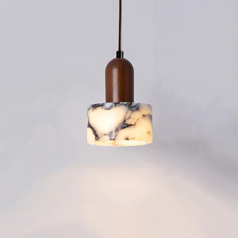 Vintage Black Patterned Marble Pendant Light - Decorbites