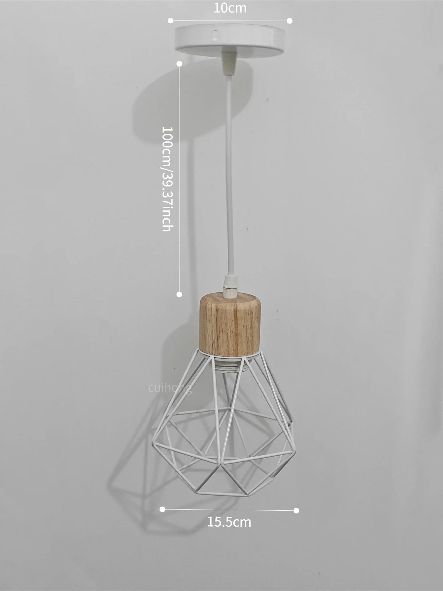 Vintage Black Wood and Iron Cage Pendant Light - Decorbites