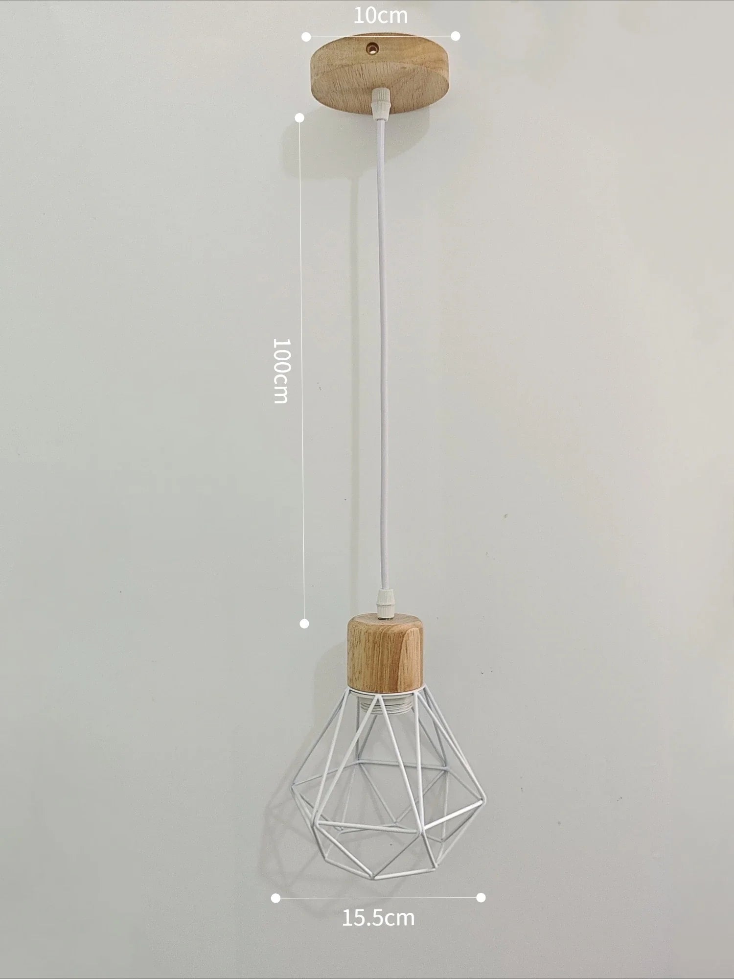 Vintage Black Wood and Iron Cage Pendant Light - Decorbites