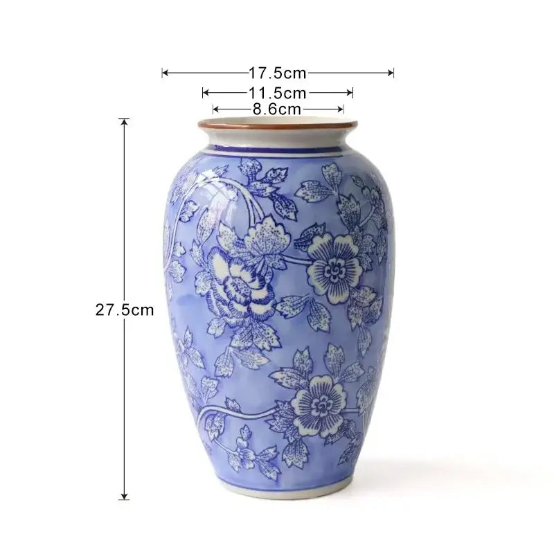 Vintage blue white porcelain vase with intricate floral patterns decorbites blue white porcelain for living room decor
