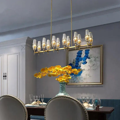 Vintage brass ana chandelier featuring a gold-toned brass ana chandelier with clear glass shades for dining room decorbites brass