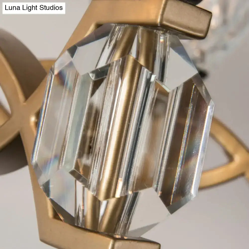 Vintage brass and black crystal wall sconce with a faceted crystal bowl-shaped pendant and gold finish for 220v-240v use