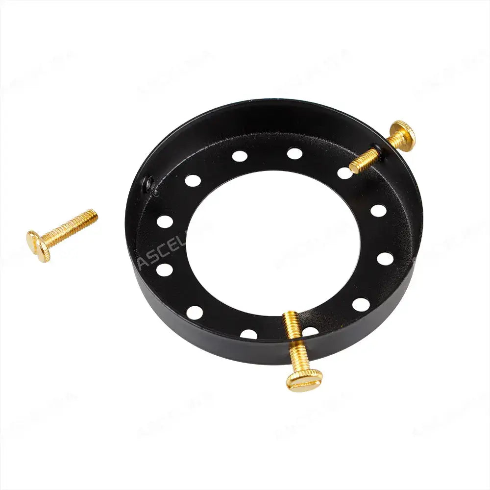 Black metal lamp shade adapter ring with gold-colored screws for decorbites brass chandelier lamp holder set