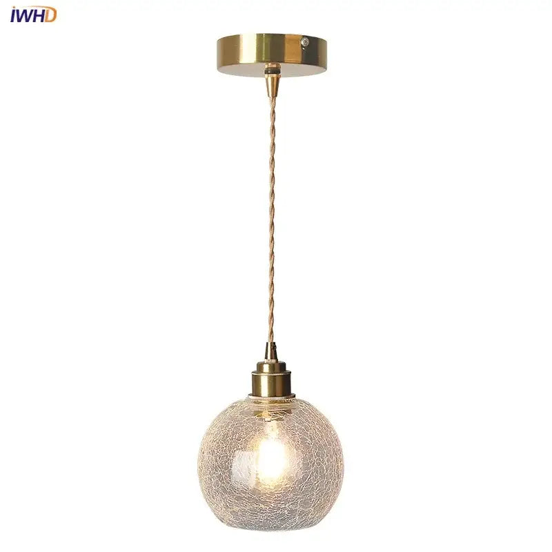Vintage brass crackled glass globe pendant light with decorbites glass globe led design for kitchen fixture decor