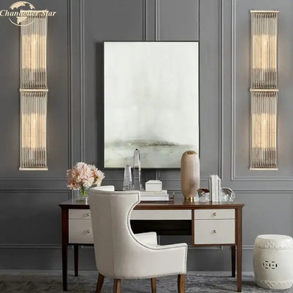 Vintage brass rectangular wall sconce with gold-toned crystal wall rods for modern decorbites crystal wall lighting