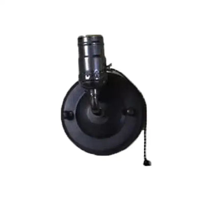 Black metal wall-mounted ceiling fan light fixture with pull chain complementing decorbites bronze gooseneck wall sconces