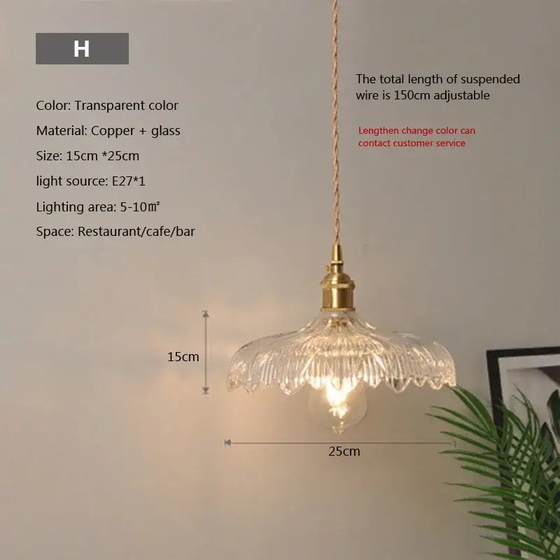 Vintage brown and polished chrome glass pendant light with fluted glass and copper fixture for dining room use