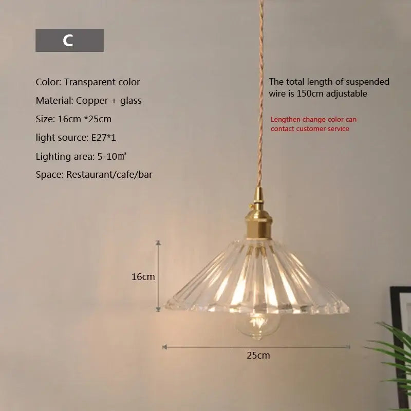Vintage brown and polished chrome glass pendant light with fluted design and adjustable 150cm wire for dining room use