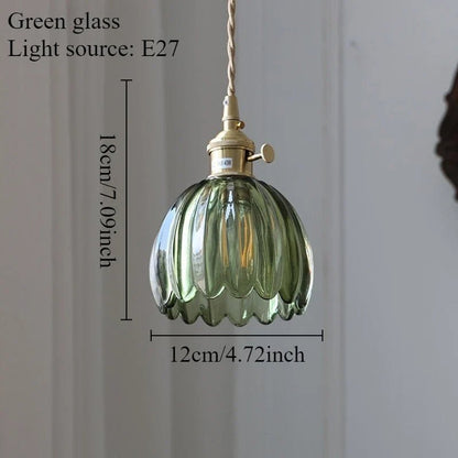 Vintage Champagne Glass Pendant Light With Iron Finish - Decorbites