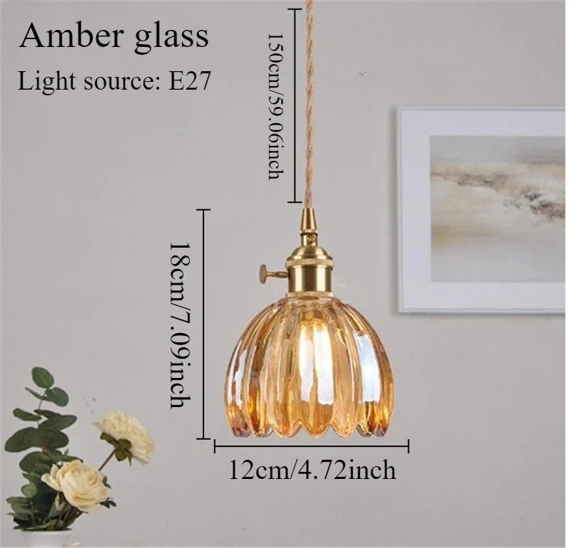 Vintage Champagne Glass Pendant Light With Iron Finish - Decorbites