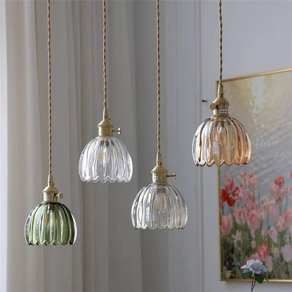 Vintage Champagne Glass Pendant Light With Iron Finish - Decorbites