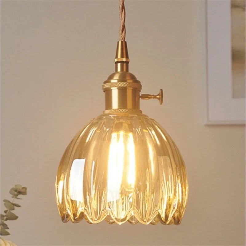 Vintage Champagne Glass Pendant Light With Iron Finish - Decorbites