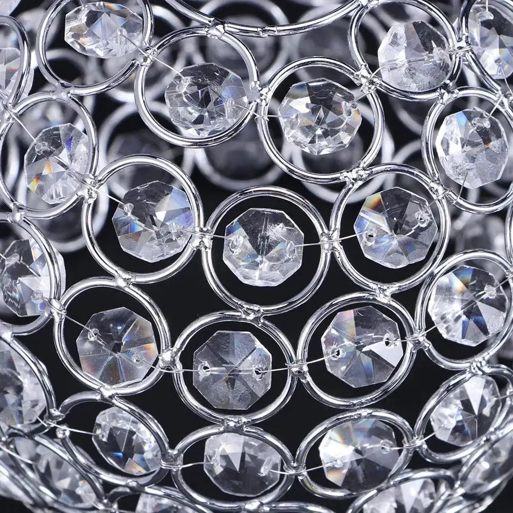 A vintage chrome crystal ball ceiling light with sparkling silver chandelier and faceted crystal beads for living room decorbites ceiling light