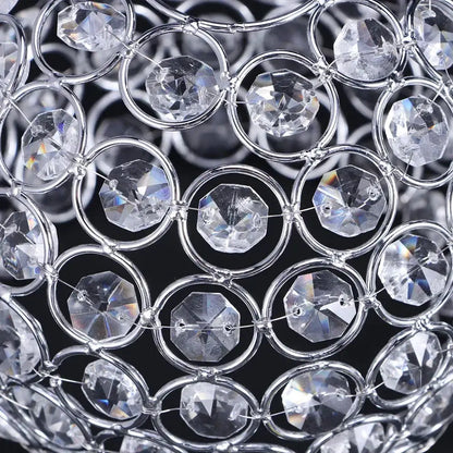 A vintage chrome crystal ball ceiling light with sparkling silver chandelier and faceted crystal beads for living room decorbites ceiling light