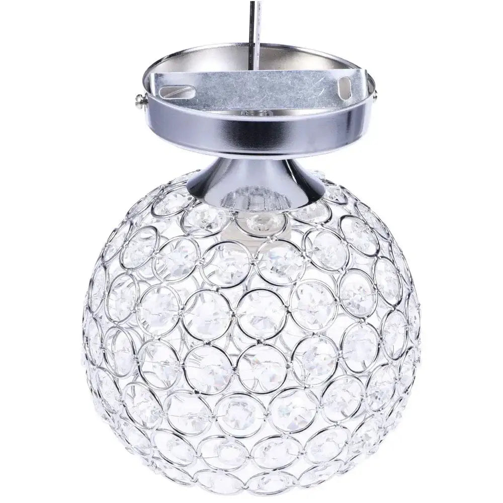 Vintage chrome crystal ball ceiling light with clear faceted crystals and chrome frame for living room decorbites ceiling light