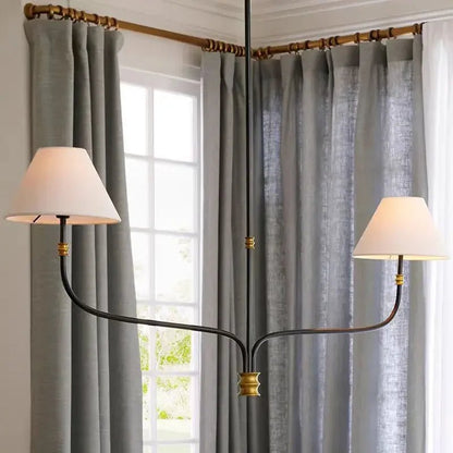 Vintage Cloth Pendant Light With Iron Finish - Decorbites