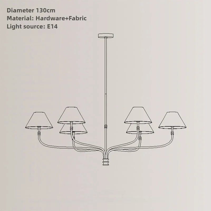 Vintage Cloth Pendant Light With Iron Finish - Decorbites